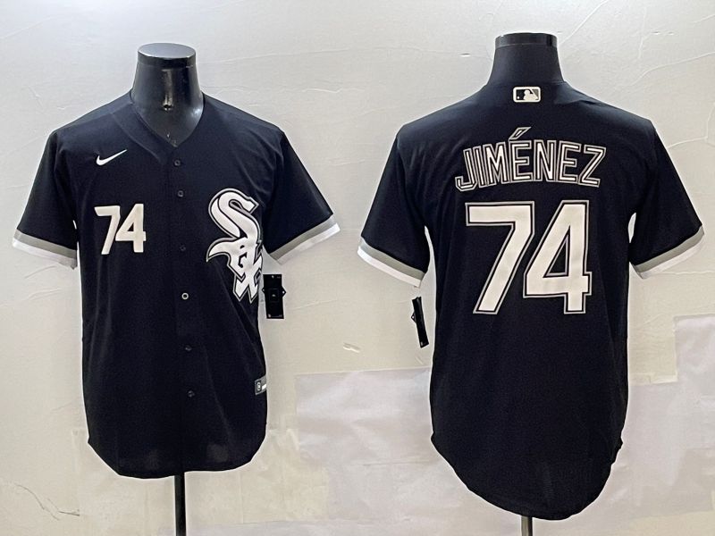 Men Chicago White Sox #74 Jimenez Black Game 2025 Nike MLB Jersey style 2
